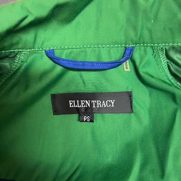 Ellen Tracy Green Raincoat Jacket, Size Small Petite - Picture 3 of 6